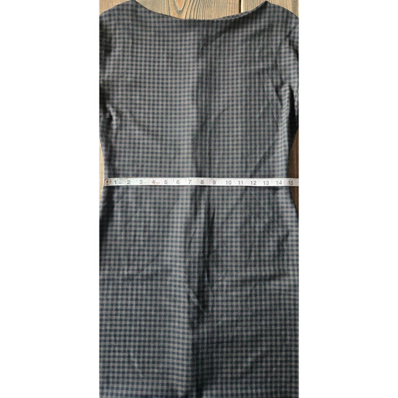 Zara Checkered Gingham Shift Dress Large Black Green Tartan Pencil Half Sleeve - Picture 12 of 15